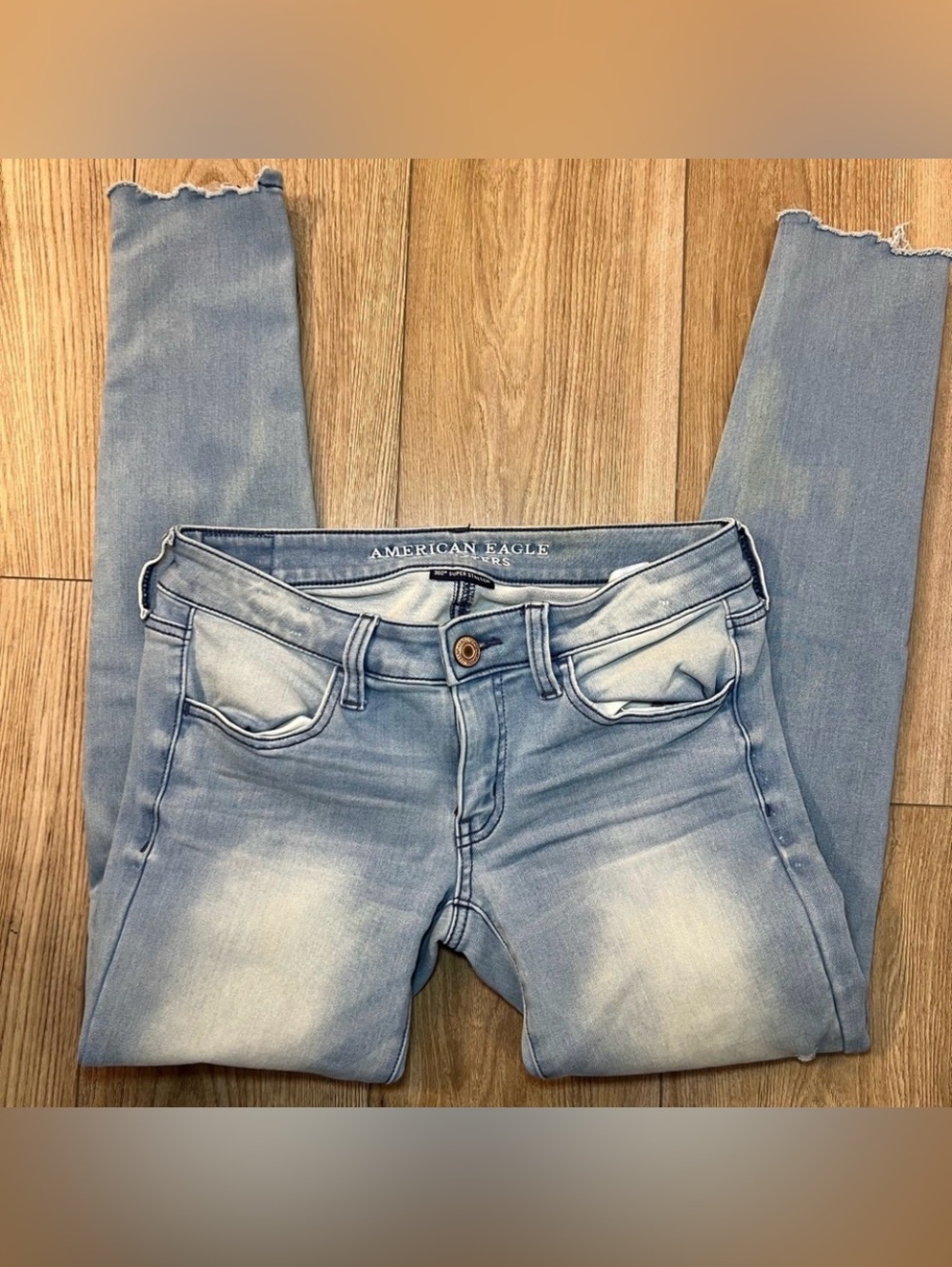 American Eagle Outfitters Women's Light Blue Super Low Jeggings Jeans Sz 6